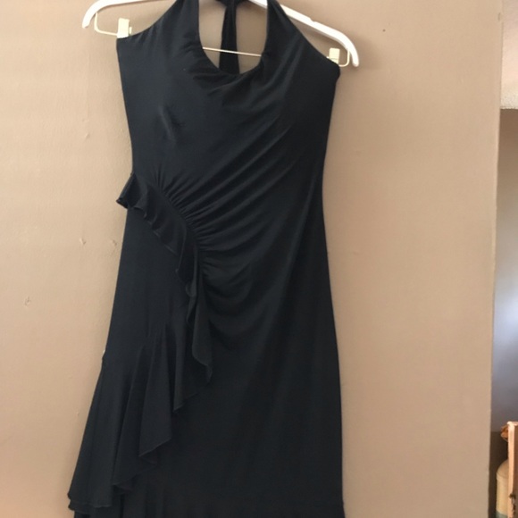 BCBGMAXAZRIA Halter Ruffle Cocktail Dress - Picture 2 of 8